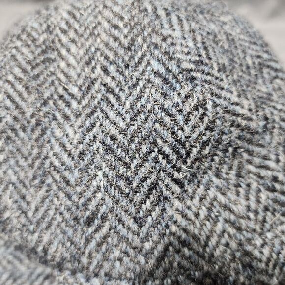 VTG Bates Deerstalker Harris Tweed Bluish Gray Herringbone Wool Hat Sz 58 7 1/8 - Picture 10 of 10
